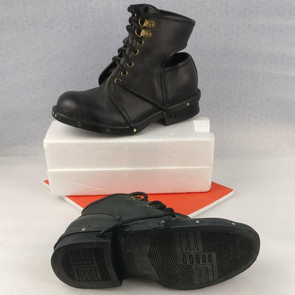 Jeffrey Campbell LEATHER Punk Goth Boho FreeSpirit Cut out Ankle shoeboot Shboot